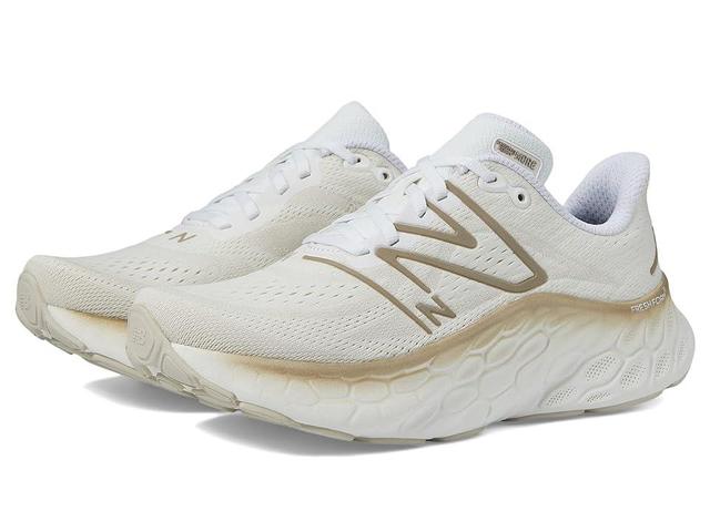 New Balance Fresh Foam X More v4 (White/Gold Metallic) Women's Shoes Product Image