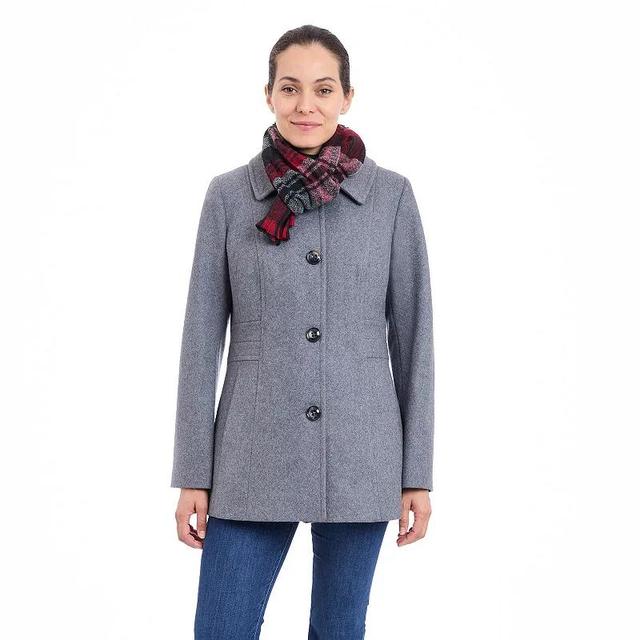 Womens London Fog Classic Single Breasted Wool Coat with Scarf Product Image