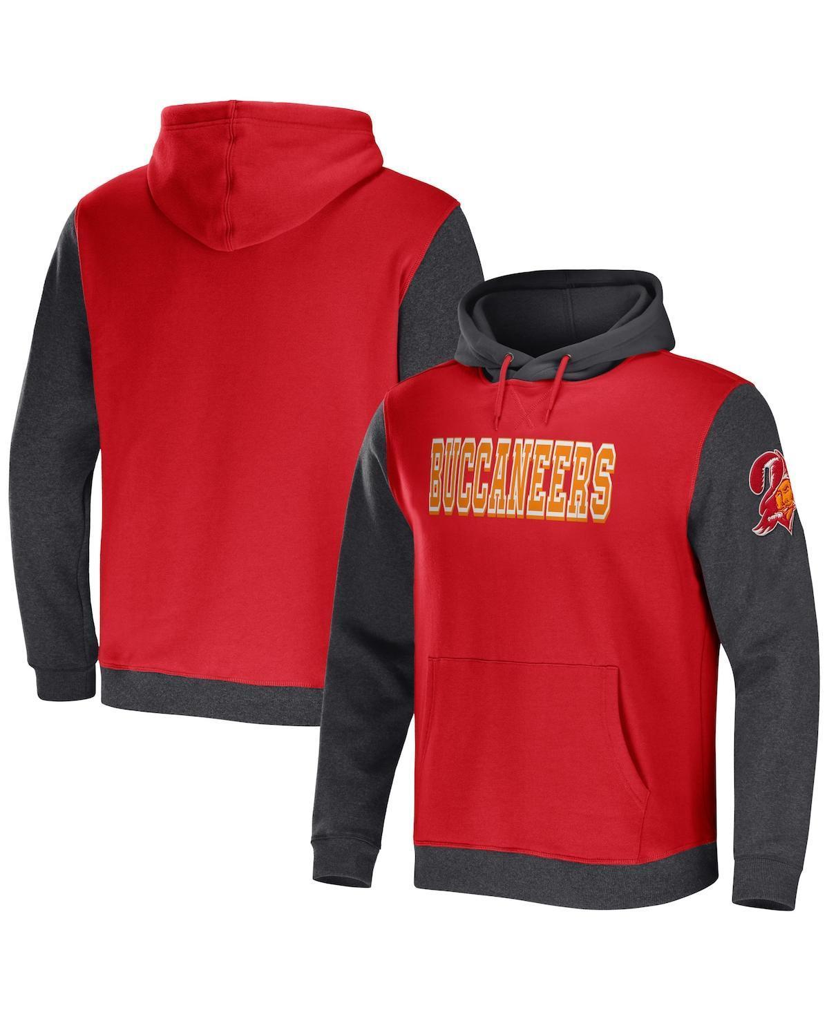 Mens NFL x Darius Rucker Collection by Fanatics /Charcoal Tampa Bay Buccaneers Colorblock Pullover Hoodie Product Image