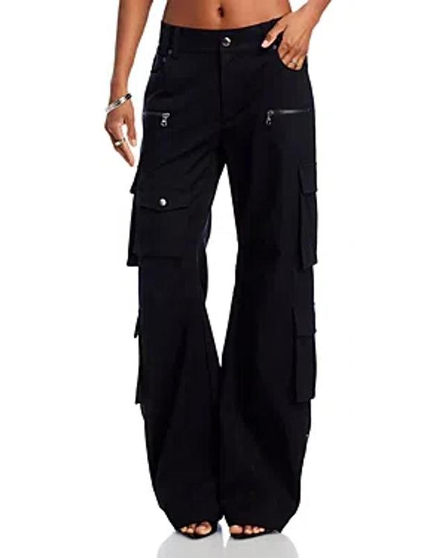 ALICE AND OLIVIA Akers Oversized Cargo Pants In Black Product Image