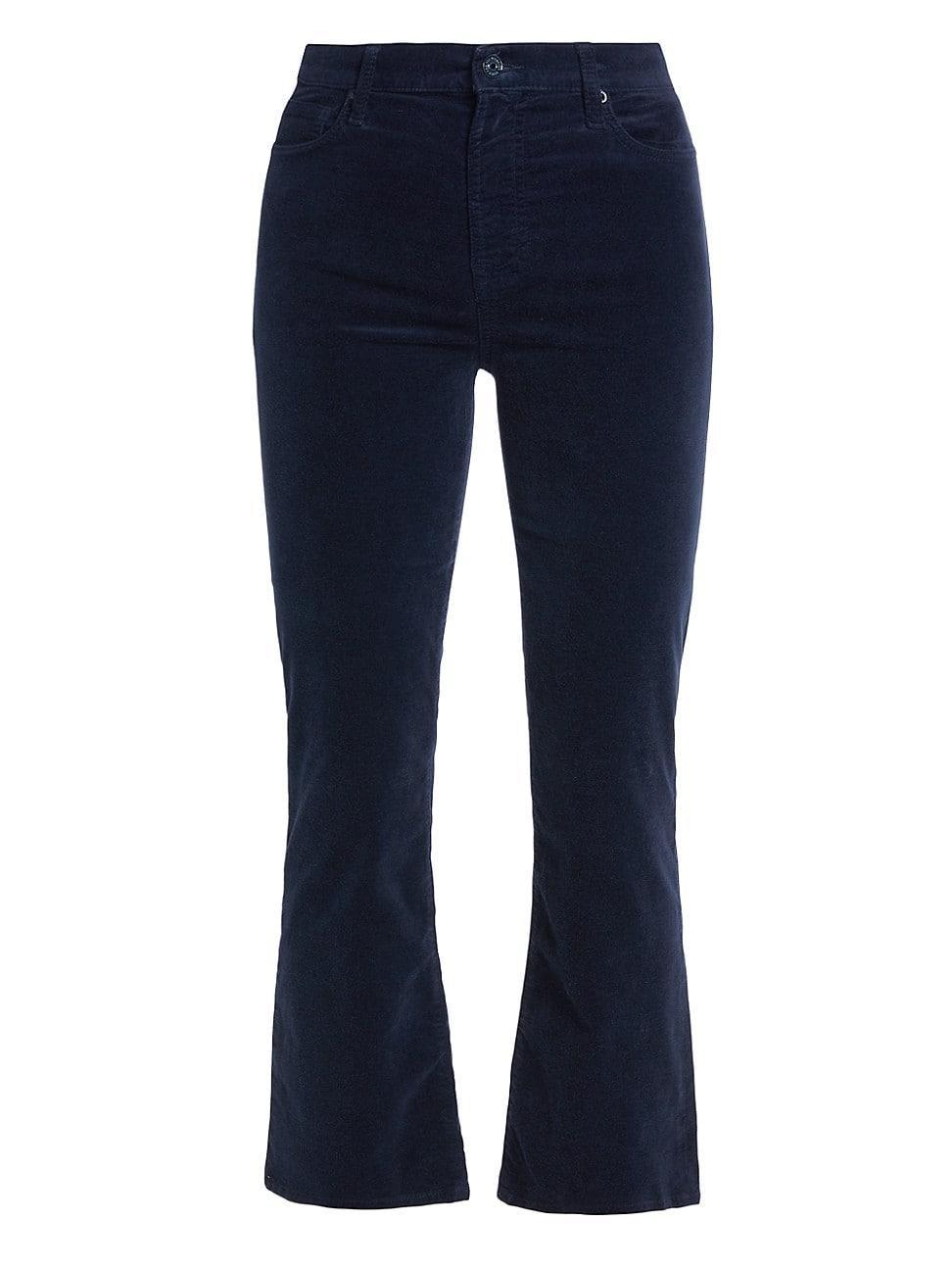 Womens High-Rise Velvet Slim Kick-Flare Jeans Product Image