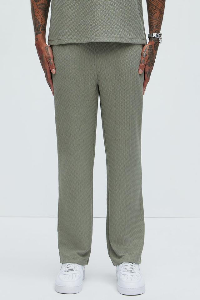 Capstan Straight Textured Pants - Olive Product Image