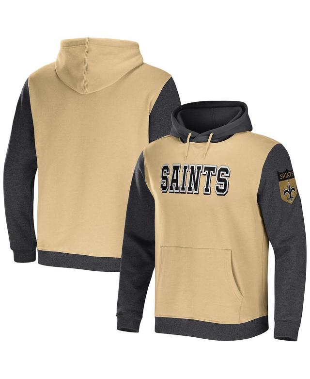 Mens NFL x Darius Rucker Collection by Fanatics /Charcoal New Orleans Saints Colorblock Pullover Hoodie Product Image