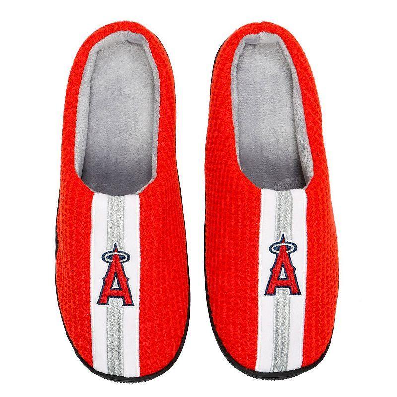 Mens FOCO Los Angeles Angels Team Stripe Memory Foam Slide Slippers Product Image