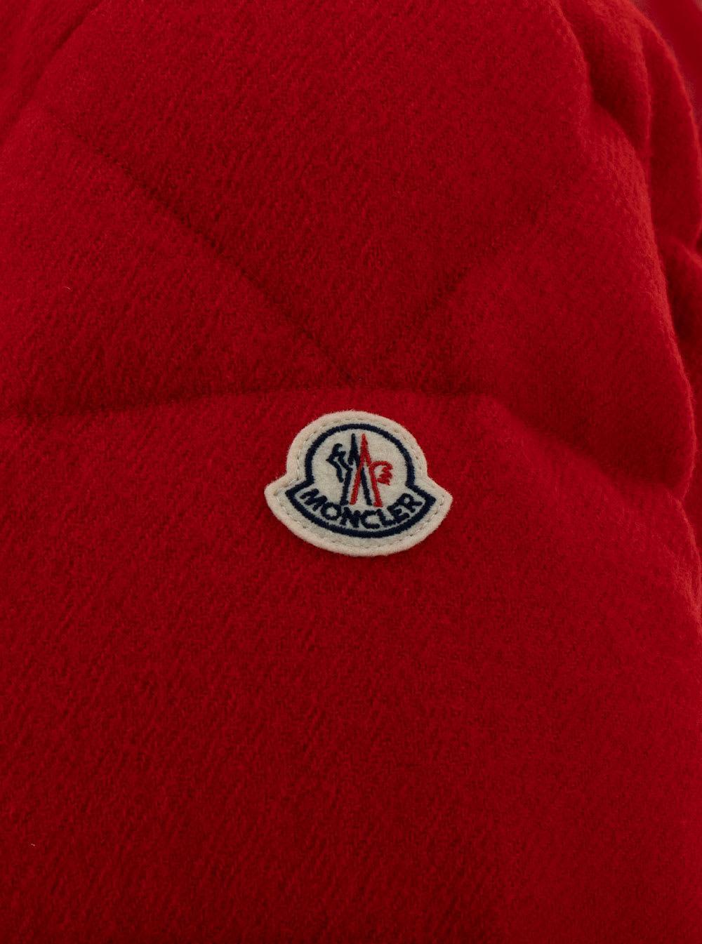 Winnipeg Red Down Jacket With Logo Patch In Polyamide Man Product Image