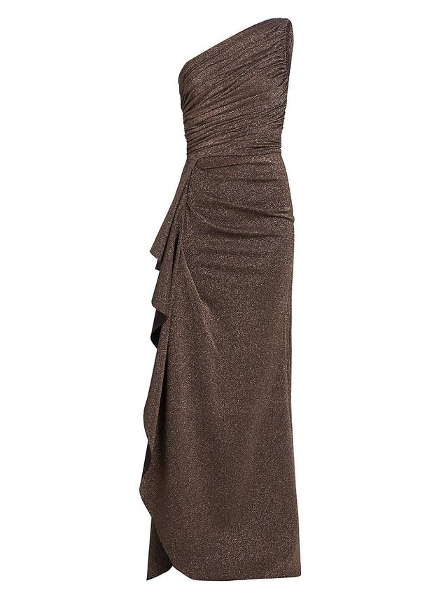 Womens Aziza Metallic Jersey One-Shoulder Gown Product Image