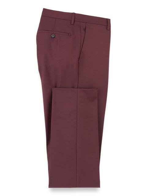 Wool Gabardine Pants - Burgundy Product Image