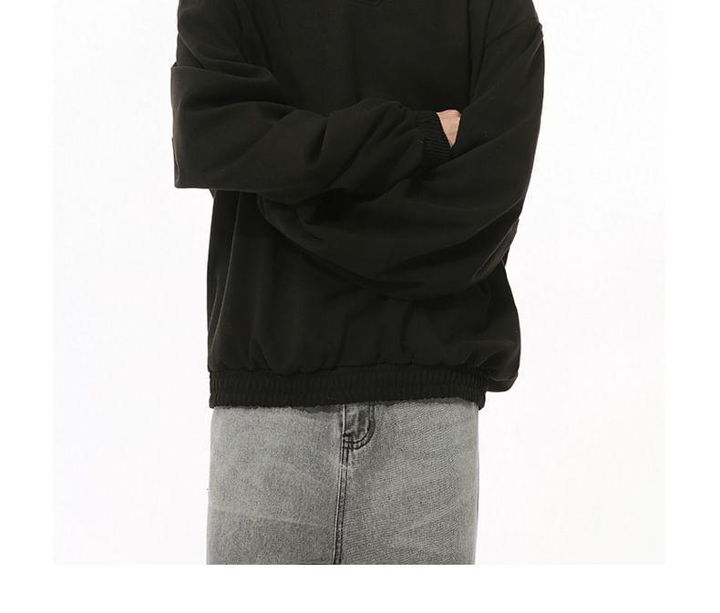 V-Neck Plain Sweatshirt Product Image