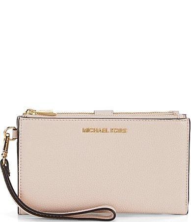 Womens Double Zip Leather Wristlet Product Image