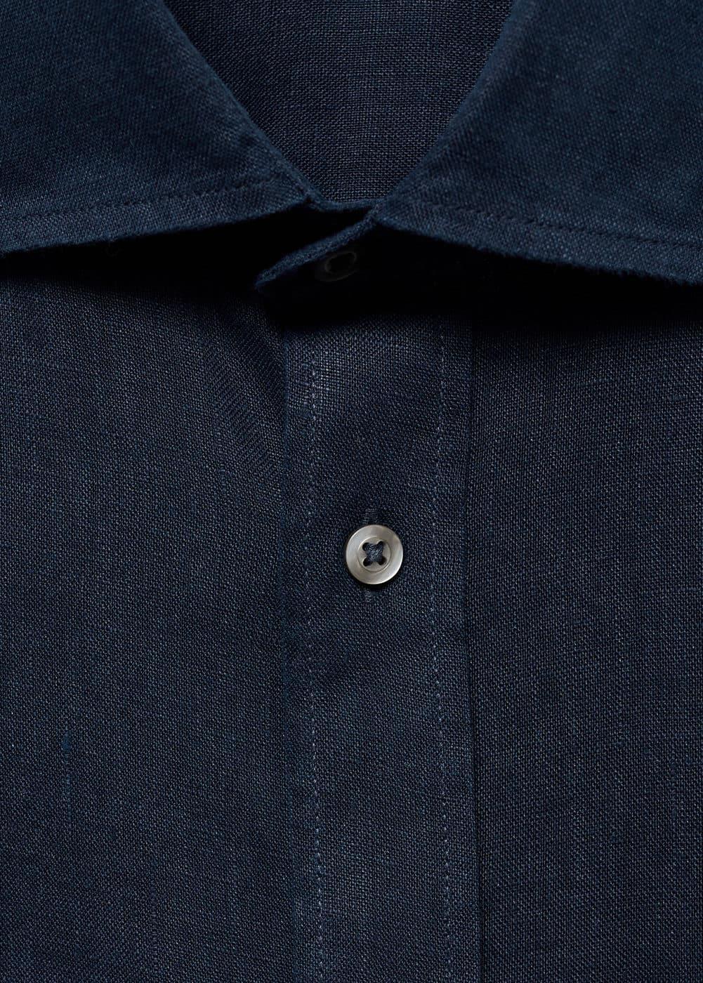 MANGO MAN - 100% linen slim-fit shirt dark navyMen Product Image