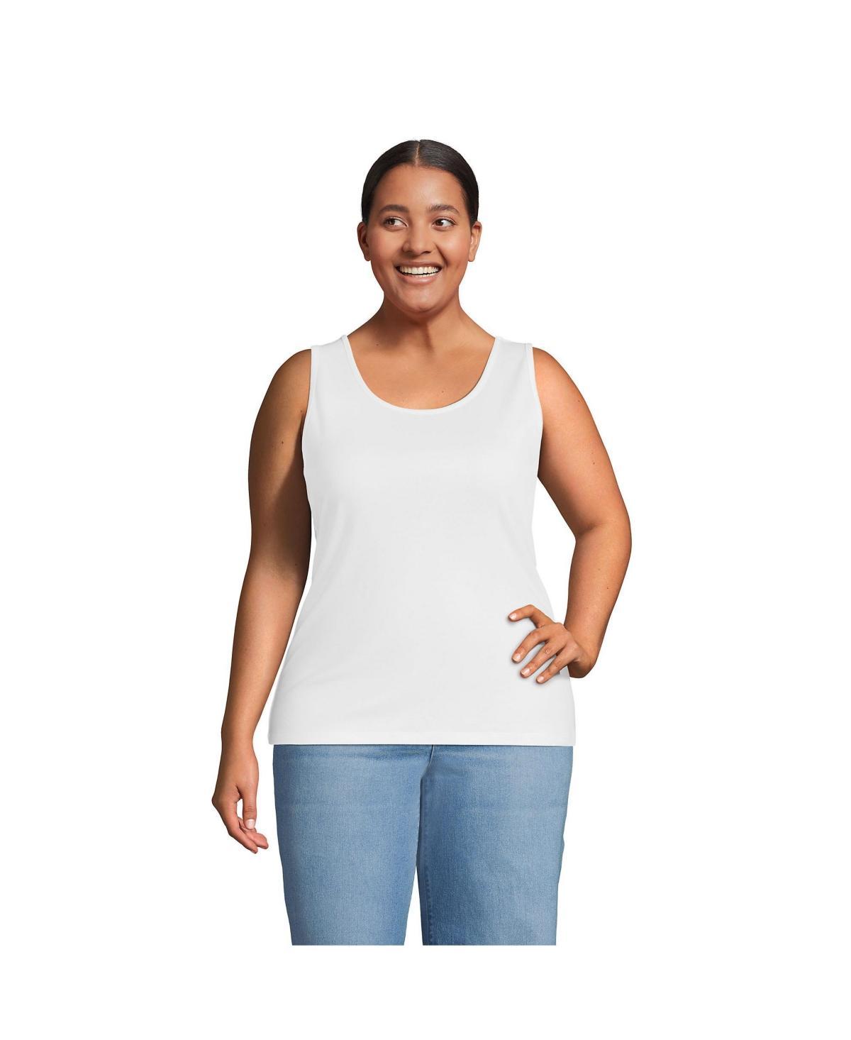 Lands End Womens Tall Cotton Tank Top Product Image