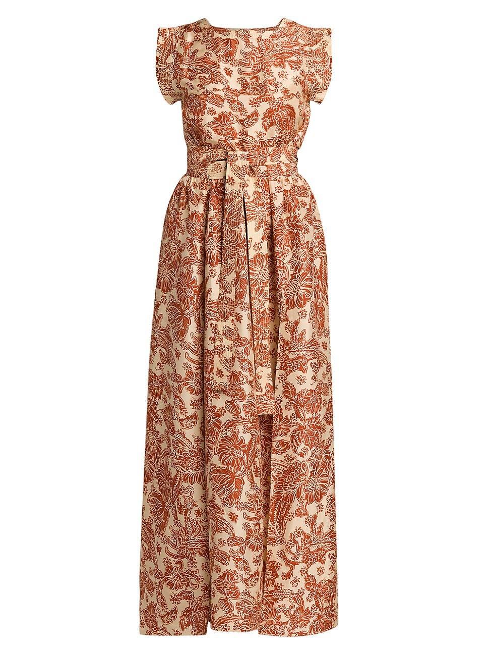 Womens Shyanne Botanical-Print Silk Maxi Dress Product Image