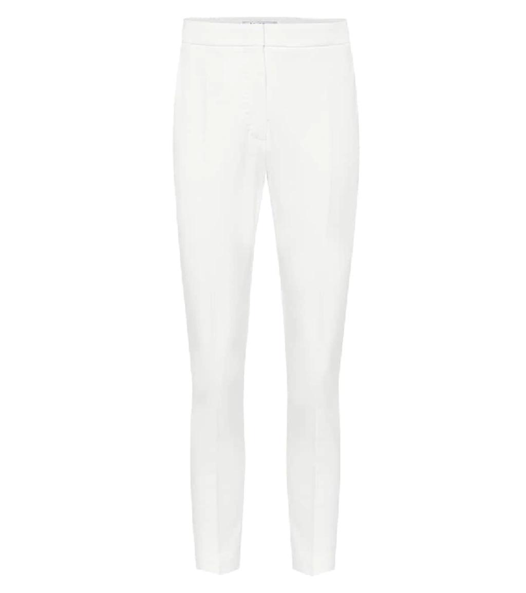 Pegno High-rise Slim Jersey Pants In White Product Image