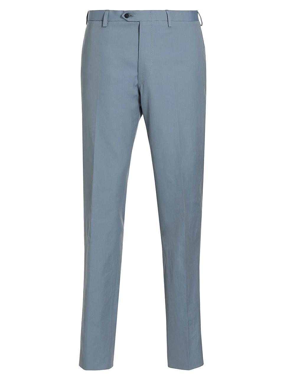 Mens Cotton Crease-Front Trousers Product Image