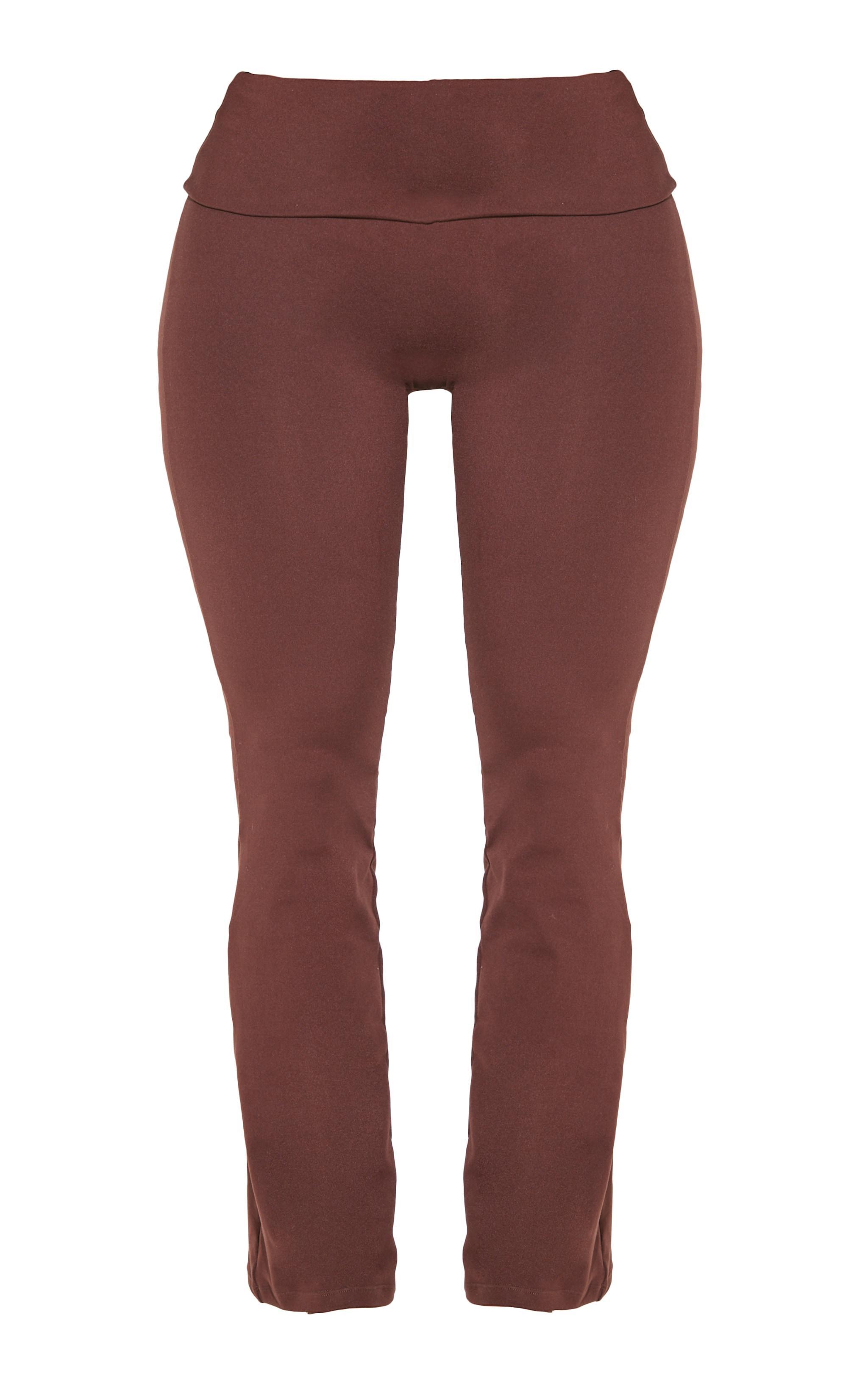 Shape Brown Stretch Sculpted Foldover Waist Flare Pants Product Image