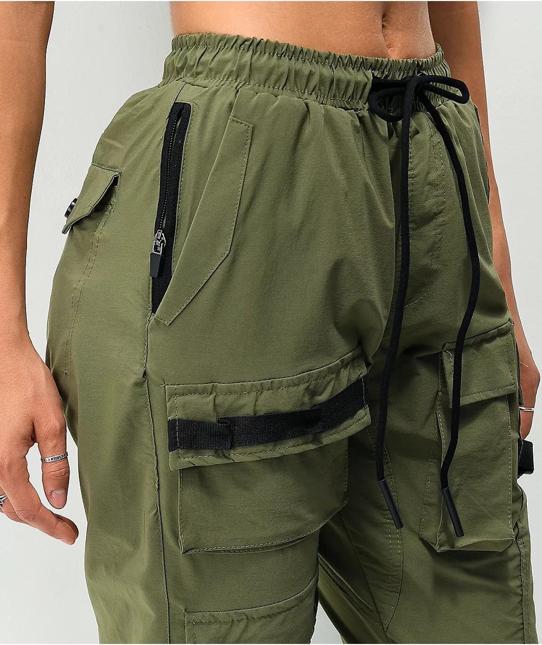 American Stitch Olive Nylon Cargo Pants Product Image