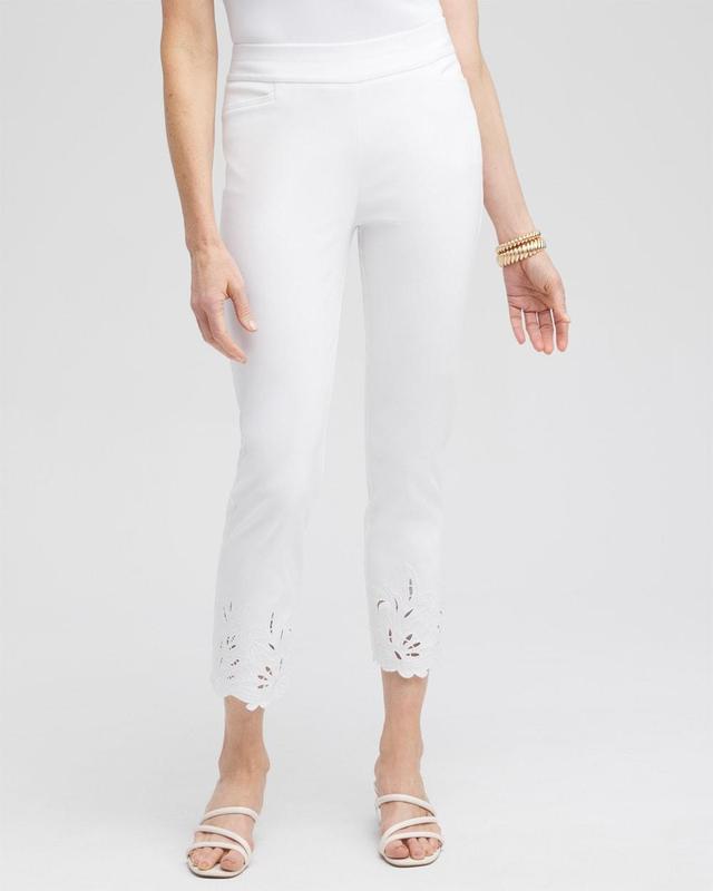 Brigitte Embroidered Slim Cropped Pants Product Image