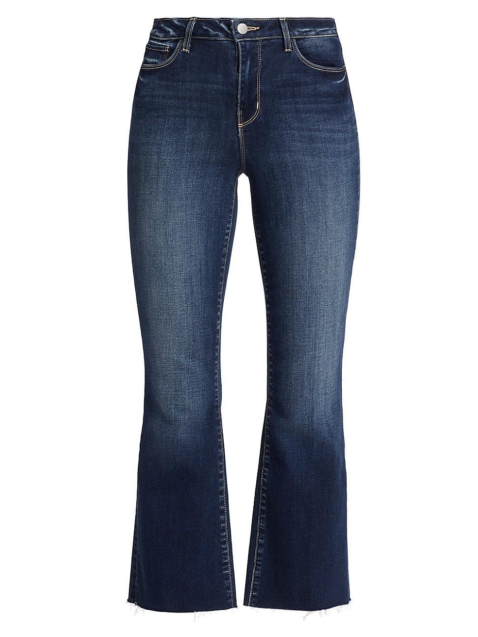 Womens Kendra High-Rise Crop Flare Jeans Product Image