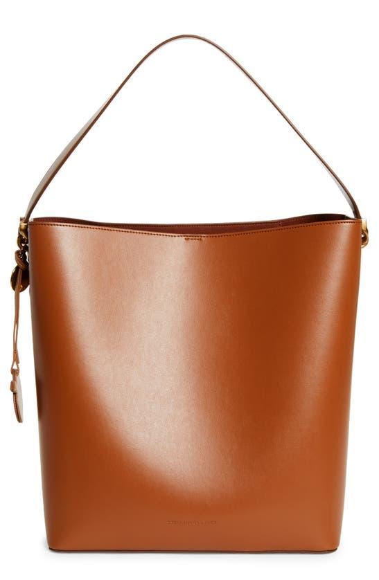 Frayme Faux-leather Tote Bag In Brown Product Image