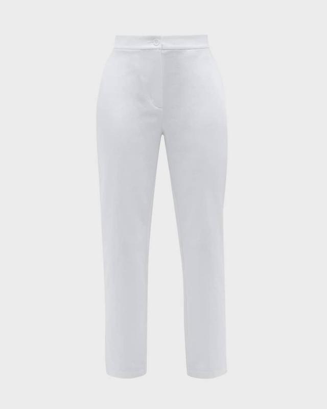 Petite High-Rise Cotton Ponte Ankle Pants Product Image