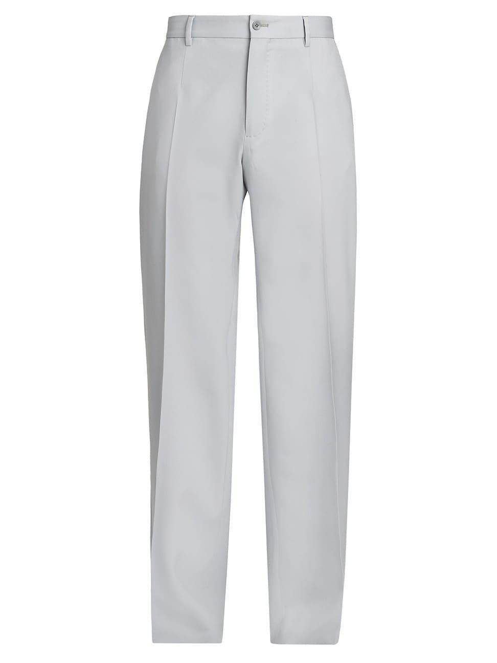 Dolce & Gabbana Sallia Flat Front Straight Leg Stretch Wool Twill Pants Product Image