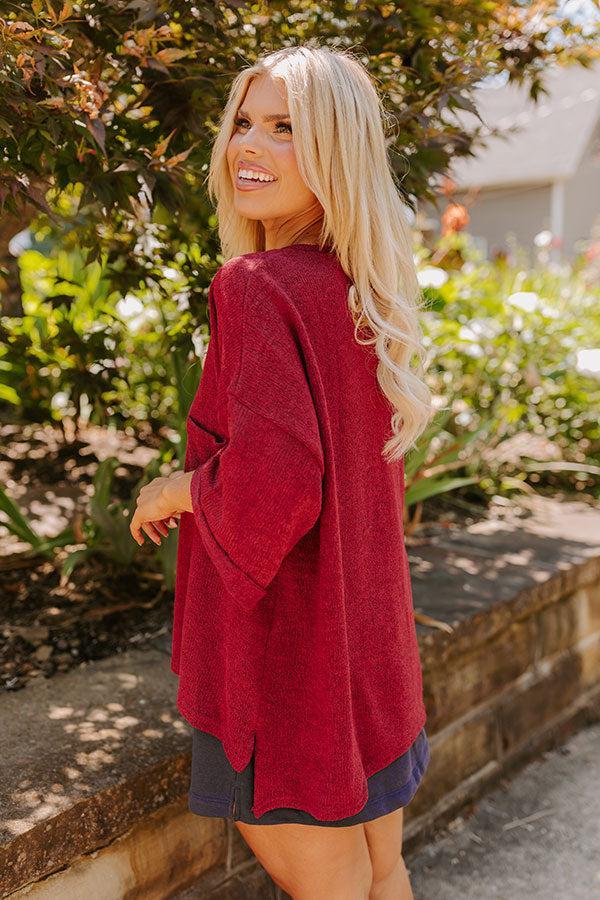 Vineyard Vibes Knit Top in Wine Curves Product Image