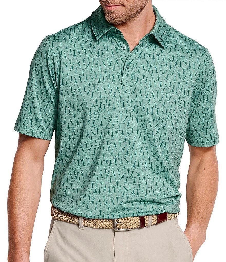 Johnston & Murphy XC4 Performance Stretch Tonal Print Short Sleeve Polo Shirt Product Image