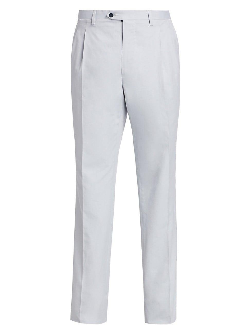 Mens Cotton Crease-Front Trousers Product Image