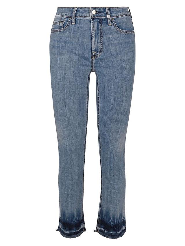 JEN7 by 7 For All Mankind Tie Dye Hem Ankle Straight Leg Jeans Product Image