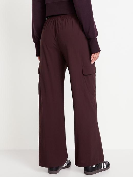 High-Waisted SleekTech Wide-Leg Cargo Pants Product Image