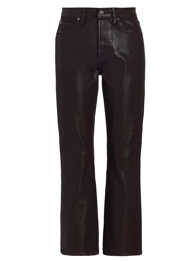 Womens Coated High-Rise Slim Kick Jeans Product Image