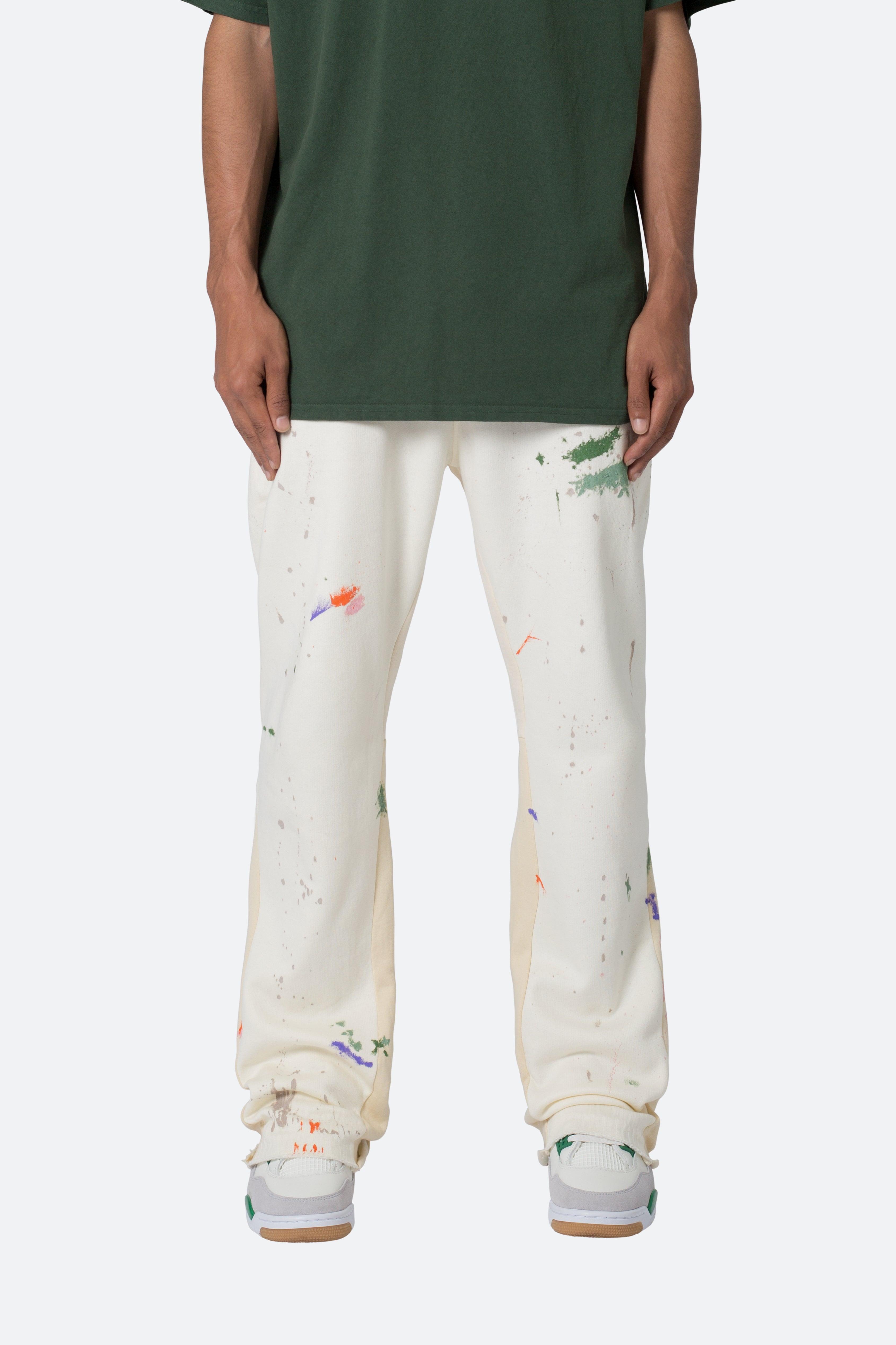 Contrast Bootcut Sweatpants - Off White Product Image