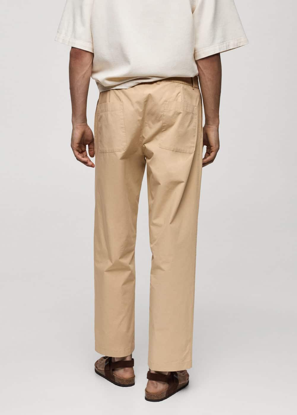 Mango Mens Drawstring Cotton Trousers Product Image