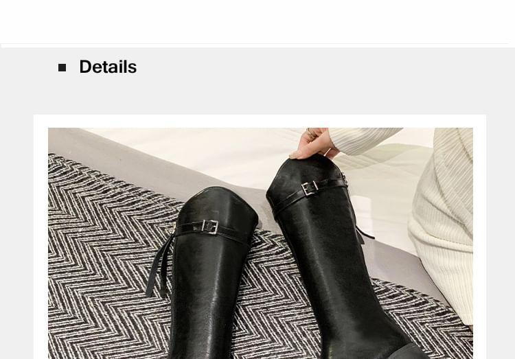 Platform Belted Knee High Boots Product Image