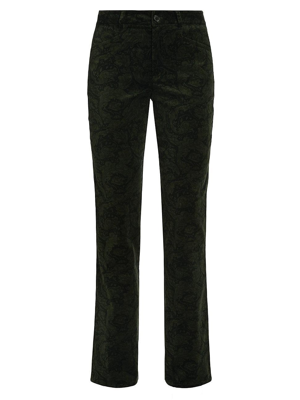 Womens Naomi Velvet Jacquard Straight-Leg Pants Product Image