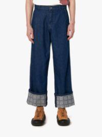 LOGO GRID TURN UP WORKWEAR DENIM JEANS in blue | JW Anderson US  Product Image