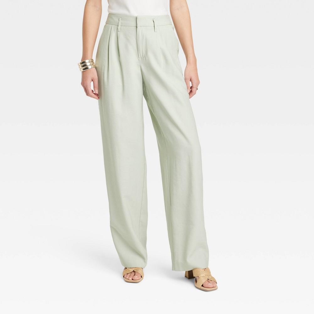 Womens High-Rise Straight Trousers - A New Day Light 10 Product Image