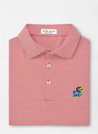 Peter Millar Mens Kansas Jubilee Stripe Performance Polo | Color: Red | Size: S | KU Product Image