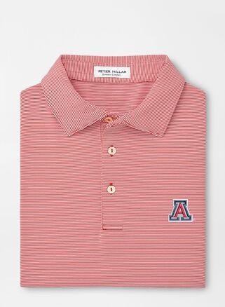 Peter Millar Mens Arizona Jubilee Stripe Performance Polo | Color: Red | Size: 3XL Product Image