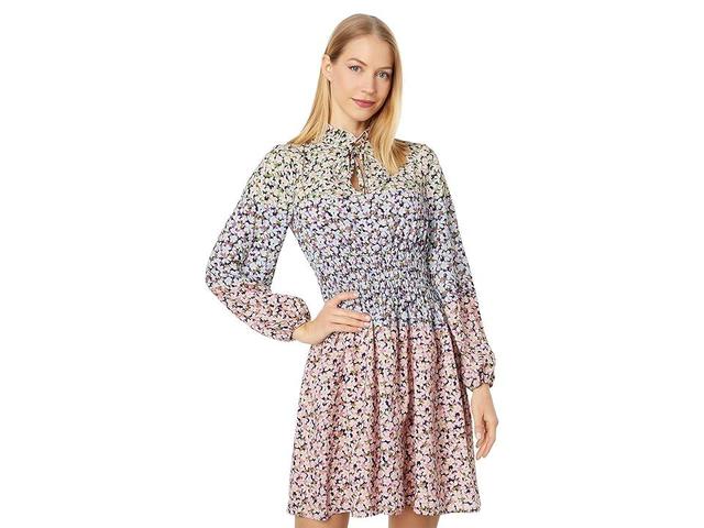 Vince Camuto Floral Smocked Waist Long Sleeve Dress Product Image