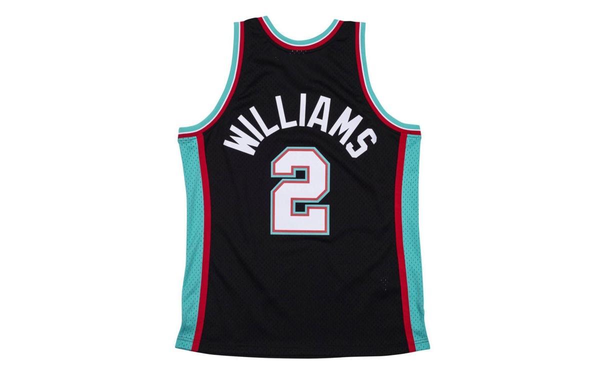 Mens Mitchell & Ness Jason Williams Black Memphis Grizzlies 2001/02 Hardwood Classics Swingman Jersey Product Image