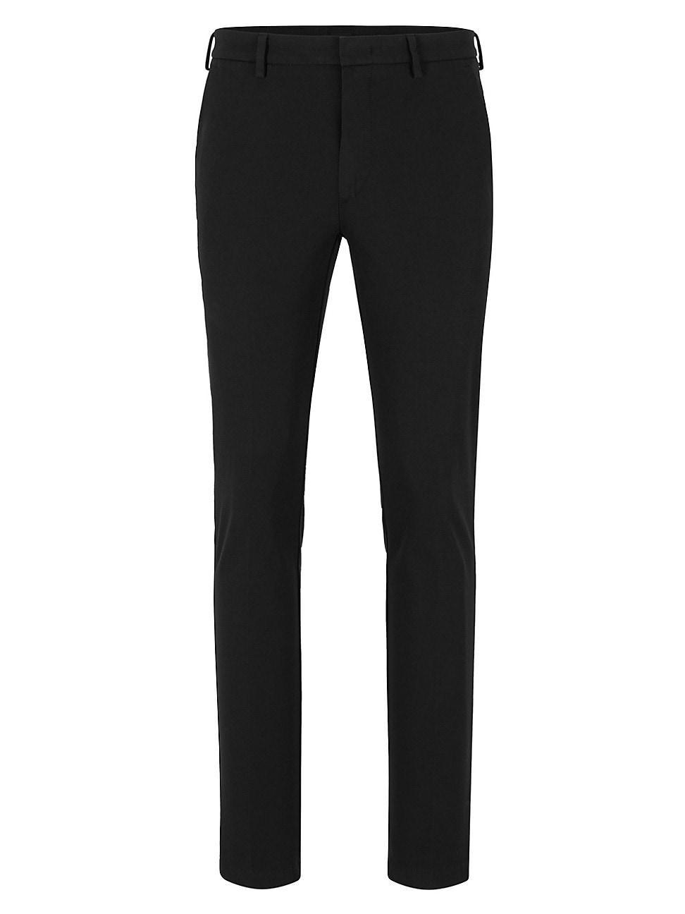 Mens Slim-Fit Trousers in a Cotton Blend with Stretch Product Image