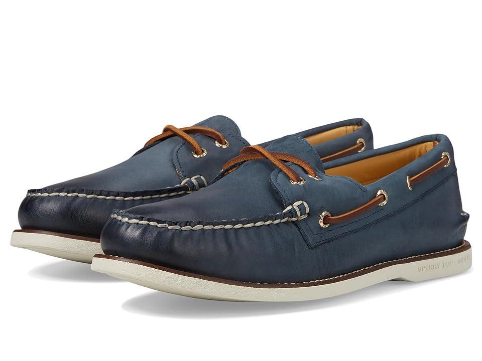 Sperry Mens Gold Leather and Suede Boat Shoes Product Image