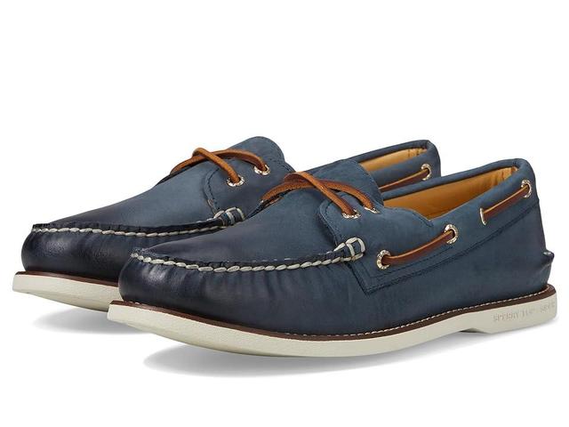 Sperry Mens Gold Leather and Suede Boat Shoes Product Image