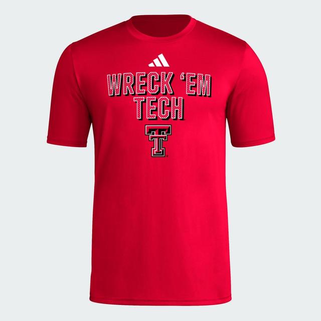 adidas Texas Tech Short Sleeve Pre-Game Tee Team Power Red M Mens Product Image