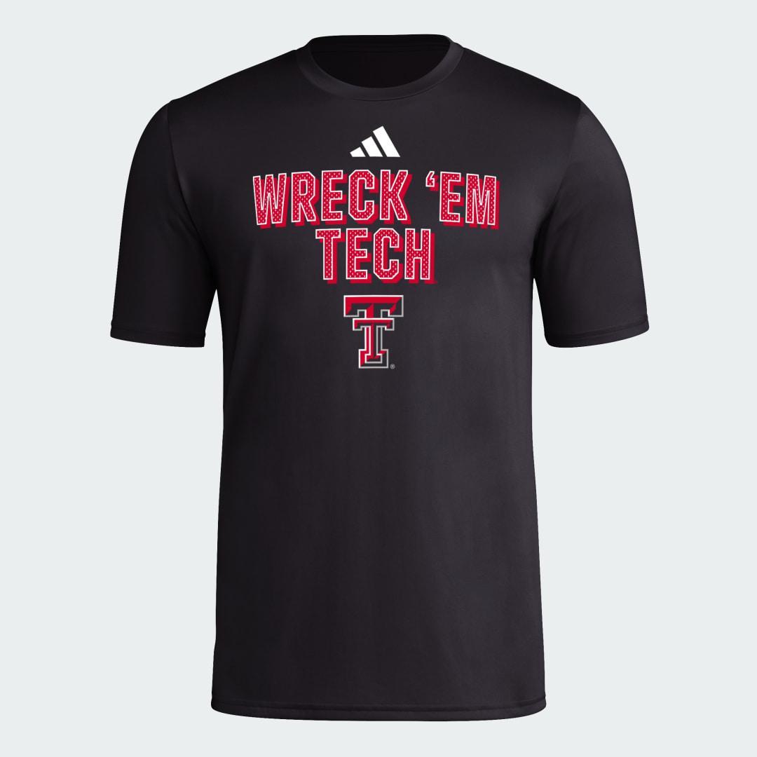 adidas Texas Tech Short Sleeve Pre-Game Tee Team Power Red M Mens Product Image