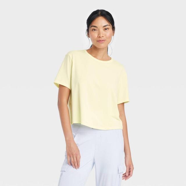 Womens Essential Crewneck Short Sleeve Top - All In Motion Light Yellow L Product Image