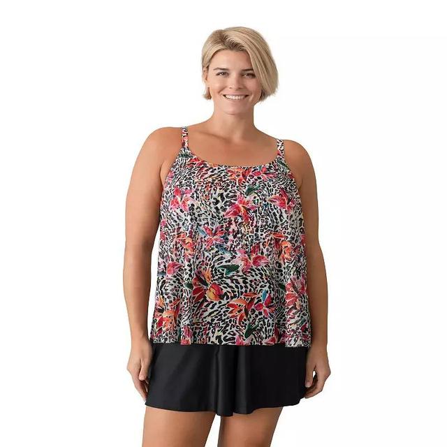 Plus Size Del Raya Printed Mesh Layer Romper, Womens Product Image