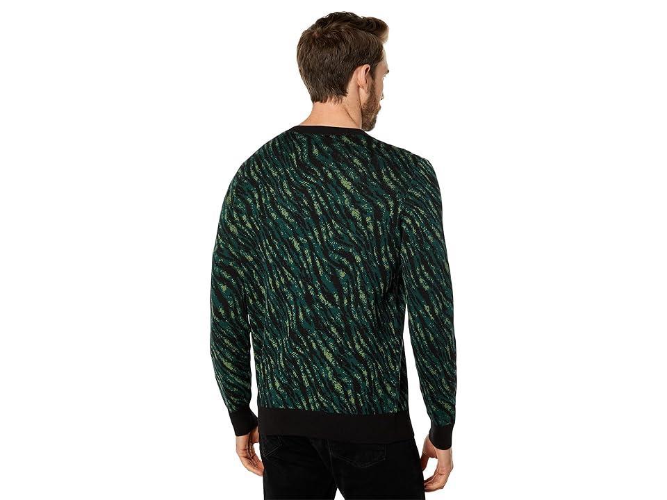 Good Man Brand Zebra Jacquard Crew Sweater (Kombu Night Zebra) Men's Sweater Product Image