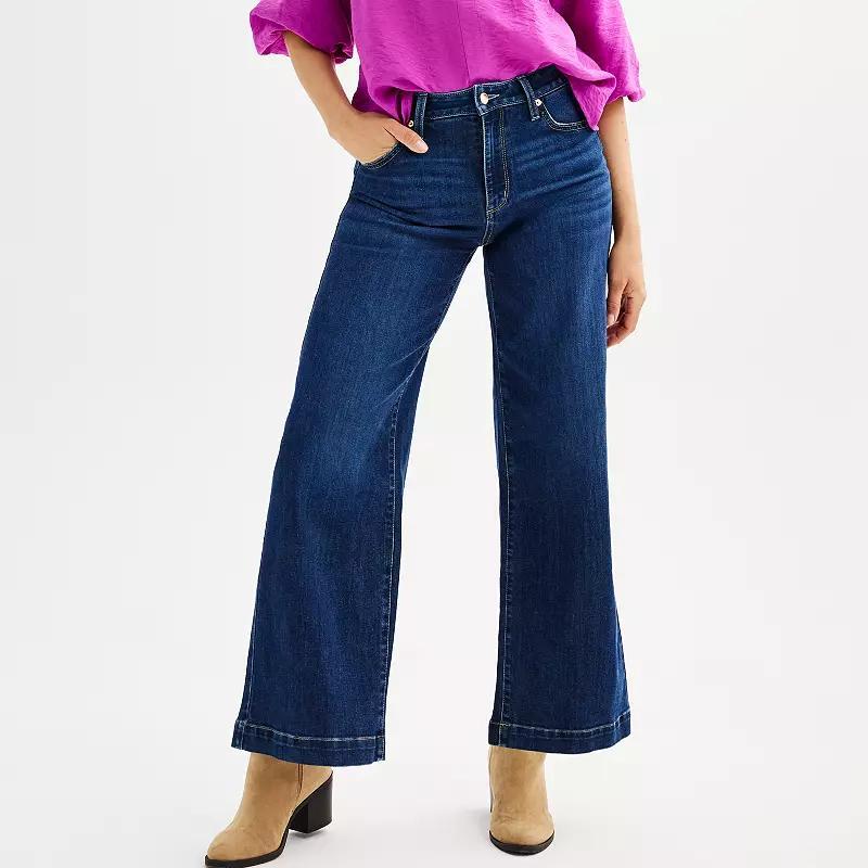 Womens Sonoma Goods For Life High-Rise Wide-Leg Jeans Product Image